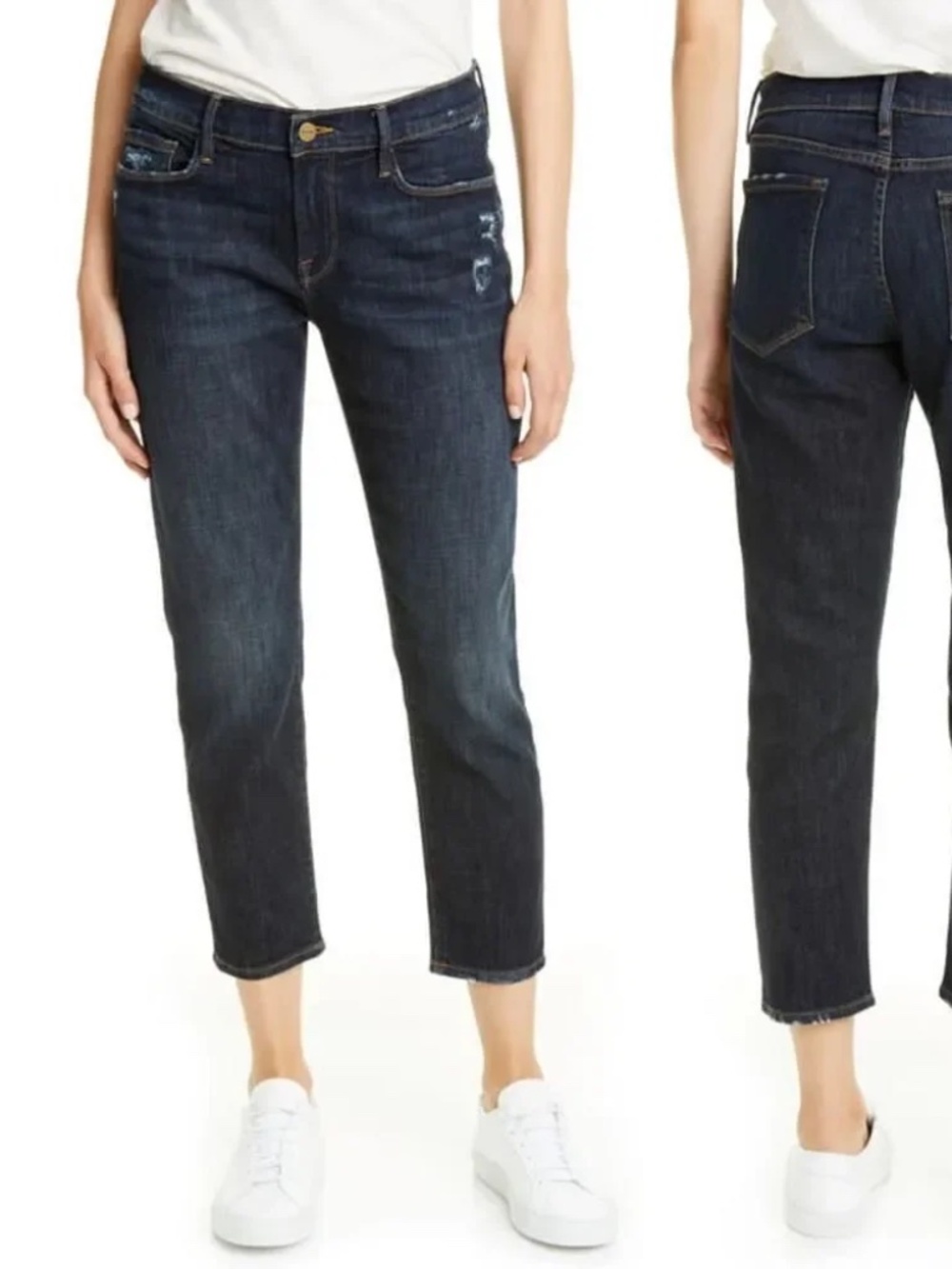Frame Le Garcon Crop Jeans Dark Wash Denim Size 27